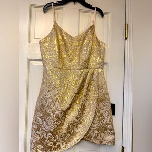 Lulu's Gold Mini Dress with Chic Silhouette